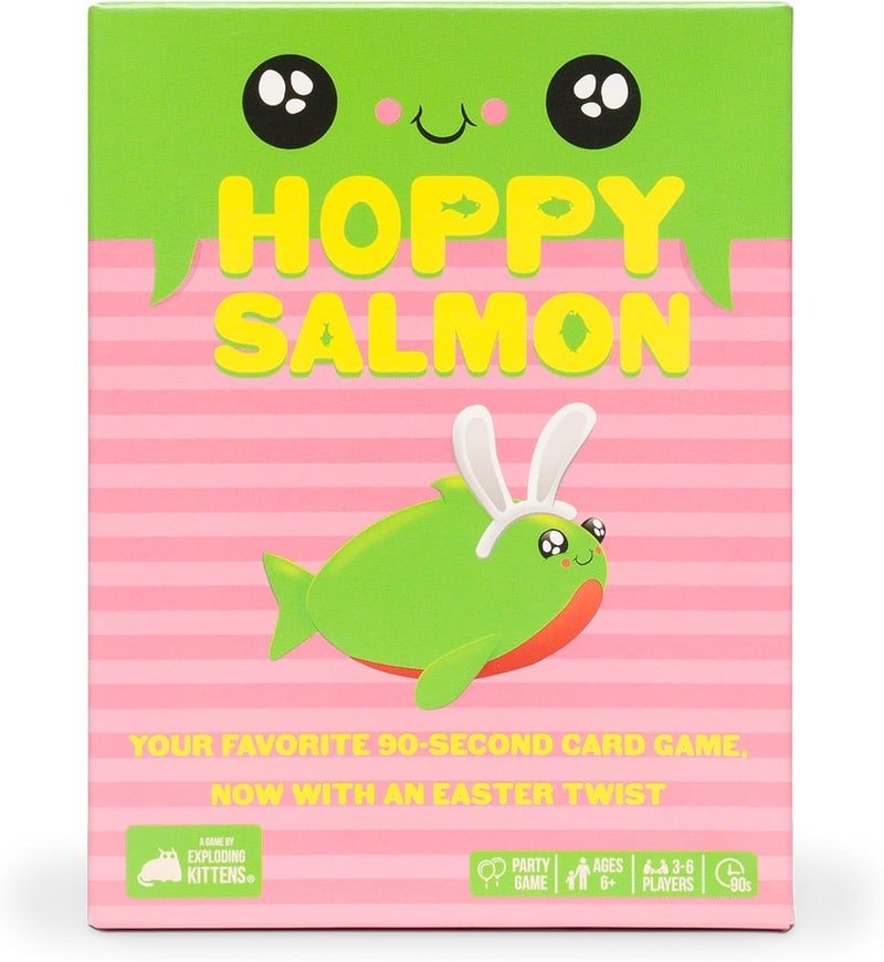 Exploding Kittens Hoppy Salmon 3-6 Players - Ages 6+ - 90 Second Rounds - Easy to Learn Quick Matching Card Game - Party Game, Family Game Night, Kid and Adult Card Game - Image 1